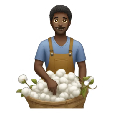 black guy harvesting cotton sticker