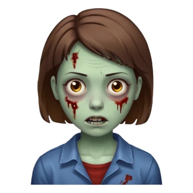 zombie girl with short brown hair sticker
