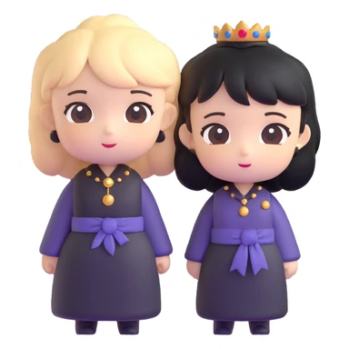 Cute chibi Nero and Lady from Devil May Cry, big heads, small bodies, childlike proportions sticker