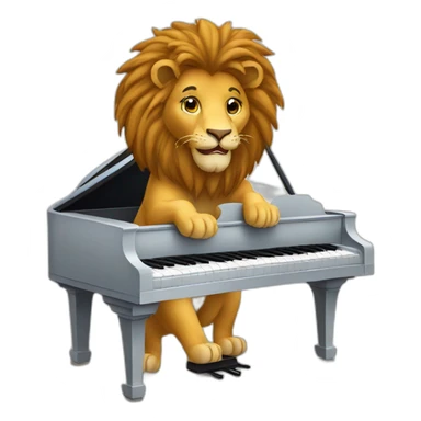 Lion playing the piano sticker