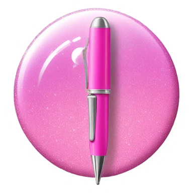 glittery pink gel pen sticker