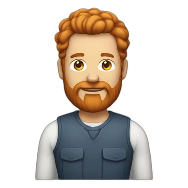 full body white 48 year old with trimmed red beard and chest hair sticker