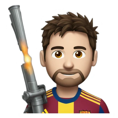Realistic-Messi-with-a-bazooka sticker