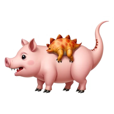 Pig eating a dinosaur  sticker