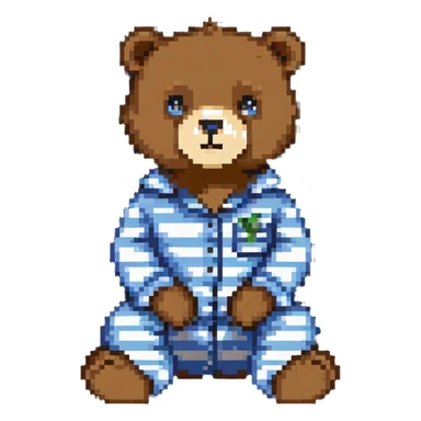 bear in striped pajamas sitting sticker