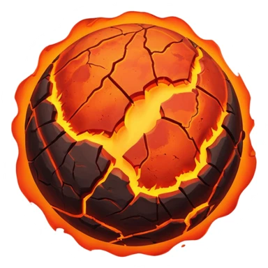 planet mars with fire and lava on it sticker