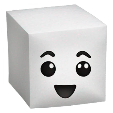 sugar cube on a paper sticker