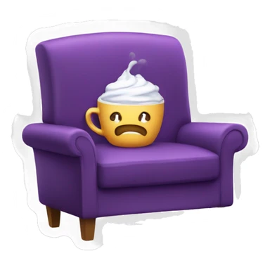 Cup of purple sofa sticker