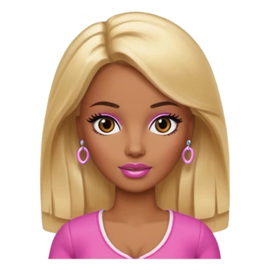 Brown skin blonde hair barbie with black eye  sticker