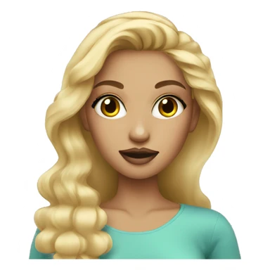 Blonde girl doing makeup  sticker