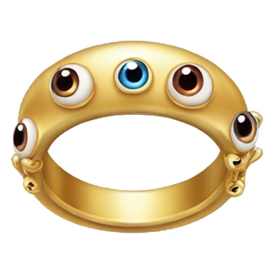 thin gold ring studded with eyeballs sticker