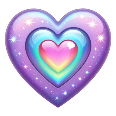 heart with a holographic sparkle sticker