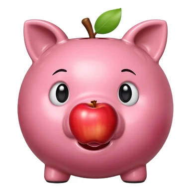 Piggy bank with Apple in mouth sticker