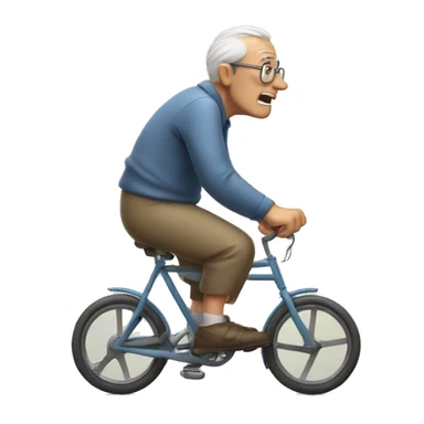 Old man biking and sweating  sticker