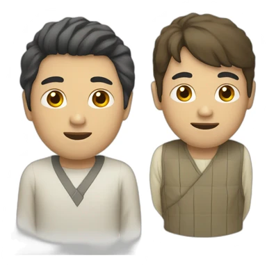 Japanese and white American men sticker