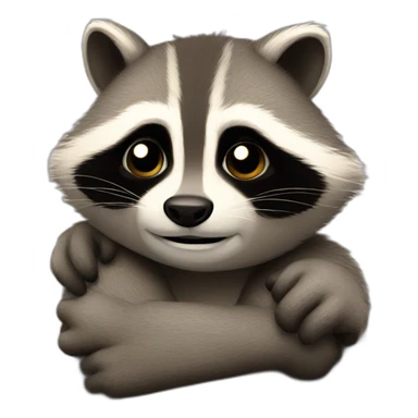raccon hug sticker