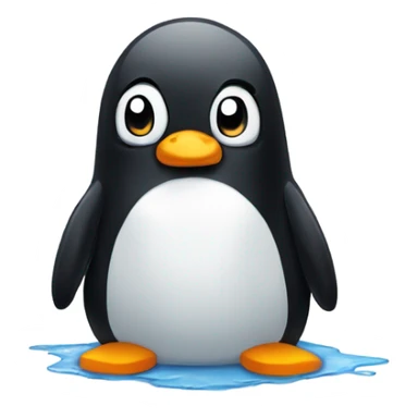 Penguin sitting in a puddle of tears sticker