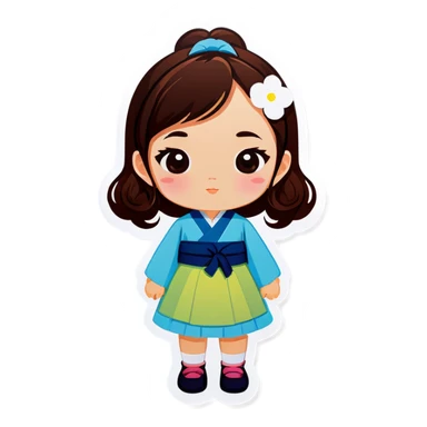 Korean girl  sticker