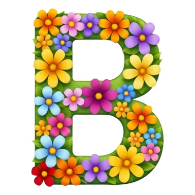 number 7 created with assorted flowers sticker