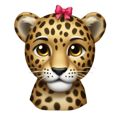 leopard with a bow sticker