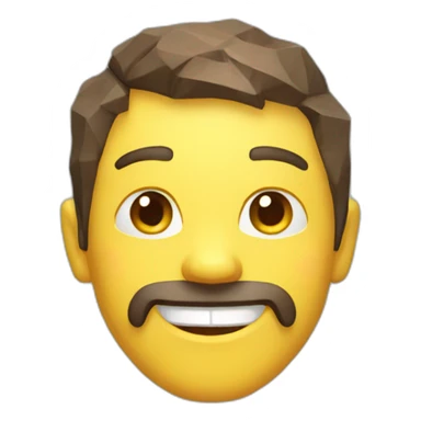 low poly smiling emoji sticker