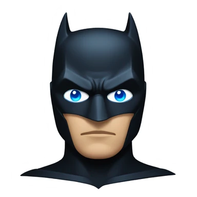 Dark Batman mask with blue eyes and serious dark face sticker