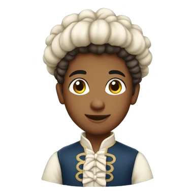 colonial boy with bun sticker