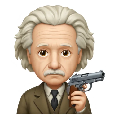 Albert Einstein holding a gun sticker