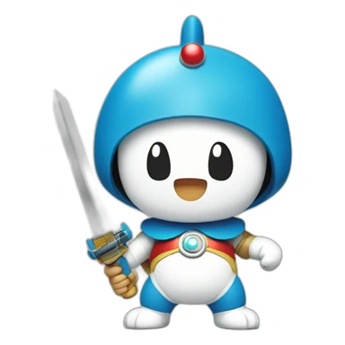 doraemon with weapon sticker