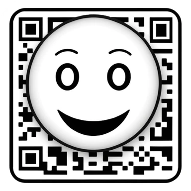 qr code with a smiley face sticker