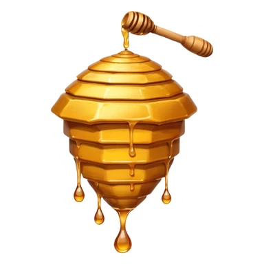 A hanging beehive dripping golden honey from its base. sticker