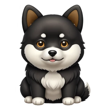Cute black Shiba Inu full body sticker