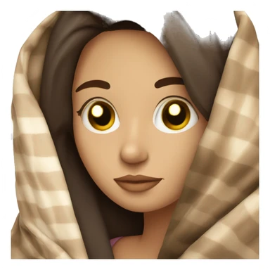 girl brunette inside a blanket sipping coffee eyes closed sticker