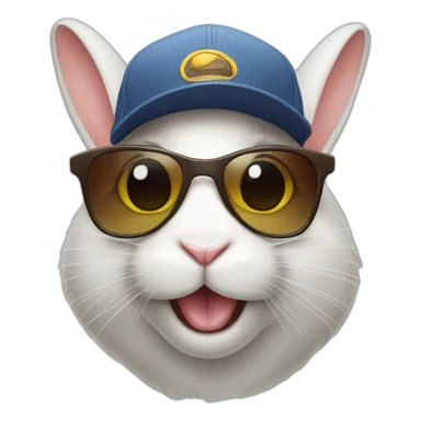 Rabbit with cap and sunglasses sticker
