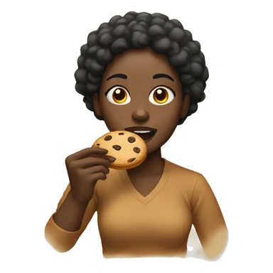 Black Woman eating a cookie sticker