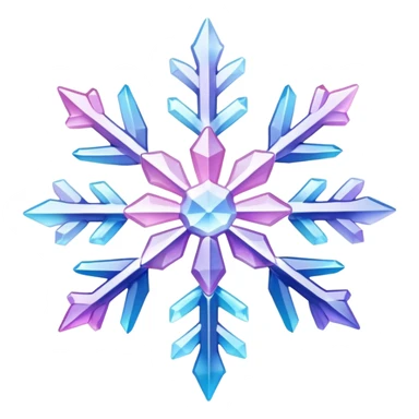 Gradient iridescent Pastel Pink violet blue white crystal snowflake  sticker