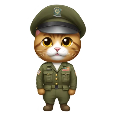kitty wearing army fits  sticker