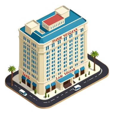 Paris Hotel Las Vegas, isometric exterior view  sticker
