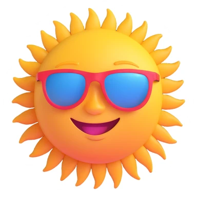 smiling sun with sunglasses sticker