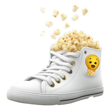popcorn in white shoe sticker
