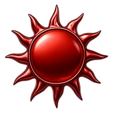 chrome style red sun with no face sticker