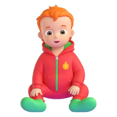 baby Jack Jack from The Incredibles with orange hair in red onesie sticker