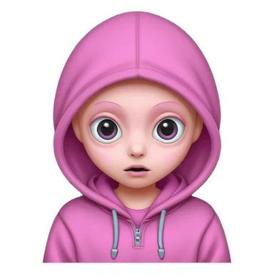 Aliens Pink, hoodie, cute big eyes sticker