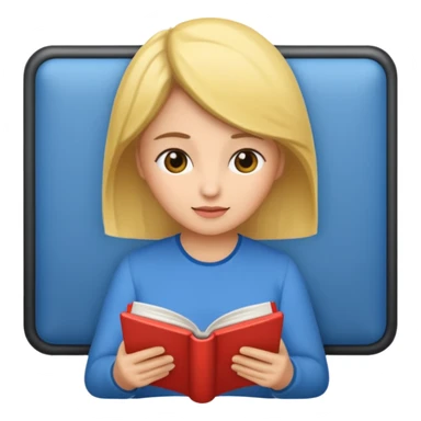 woman reading a book sticker