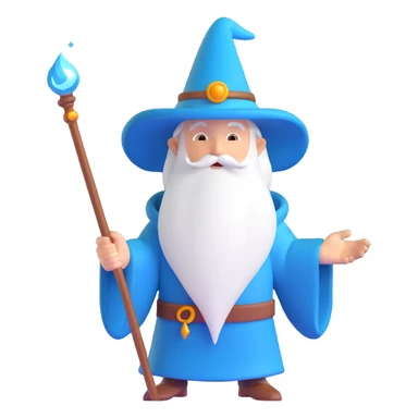 wizard mage character with magical staff sticker