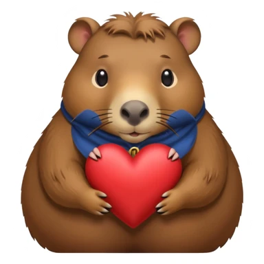 Capibara con un corazón sticker