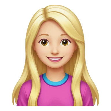 Illustrate Enid Sinclair with long blonde hair streaked with pink, colorful clothes & bright cheerful expression. sticker