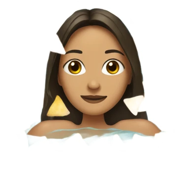 Brunette girl swimming in pool of nachos sticker