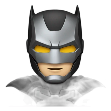 Batman with iron man armor in black and gray with bat mask sticker