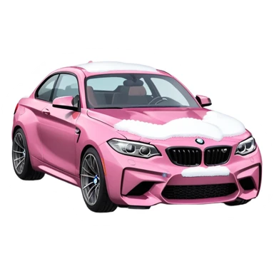 Pink BMW m2 with snow  sticker